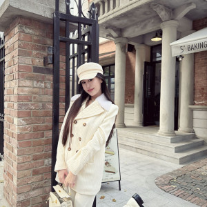 아이보리 더블 코트 세트