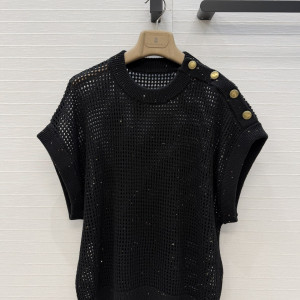 BC 골드 시퀸 니트 베스트