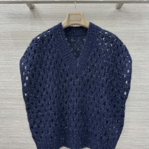 BC 다이아몬드 실 마헤어 니트 조끼