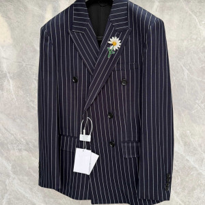 네이비 스트라이프 더블 자켓