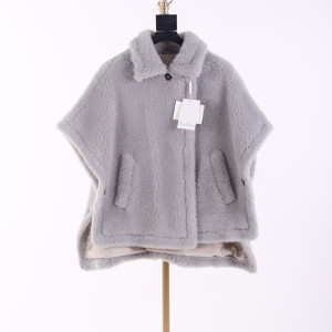 그레이 플리스 케이프 코트