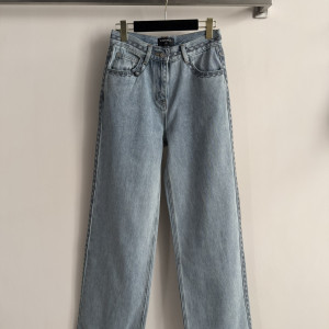 CHANEL 고급 하이웨스트 청바지