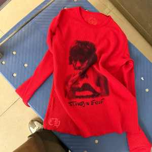 빨간 니트 긴팔 원피스